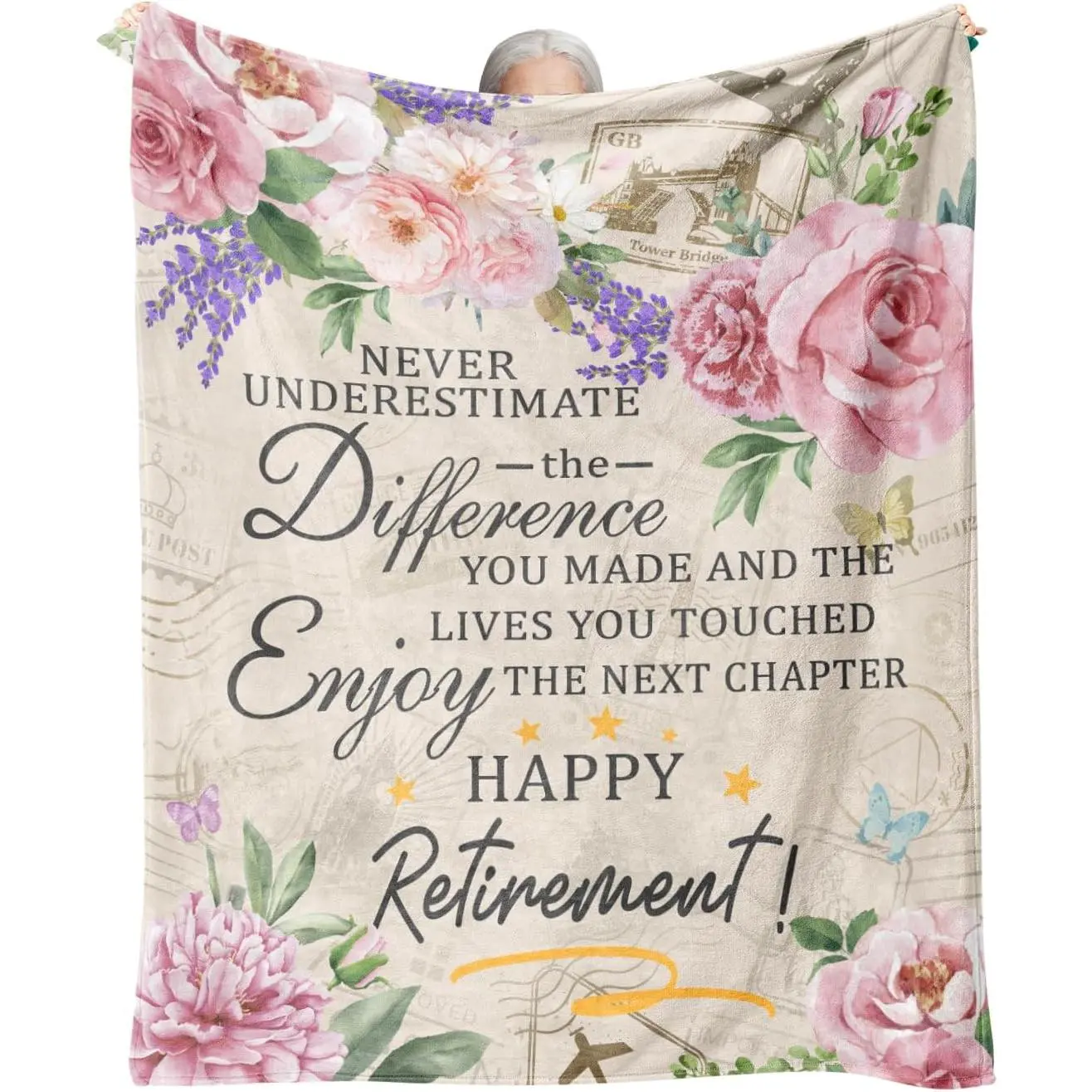 Retirement Gift for Woman, Retirement Blanket for Women/Men, Farewell Gifts for Coworkers, Going Away Goodbye Present for Mom Teacher Nurse Throws Blankets 60"x50"