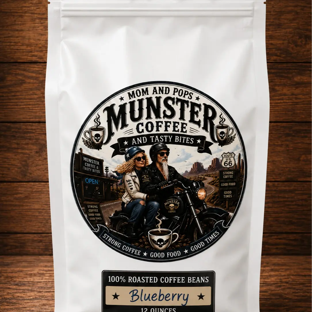 Blueberry Coffee 12 Ounces - 100% Roasted Coffee Beans with Blueberry Blend Fruity Flavor make a unique cup of coffee