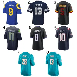 Premium Men's American Football Jersey Breathable Mesh Athletic Sport Shirt Quick Dry
