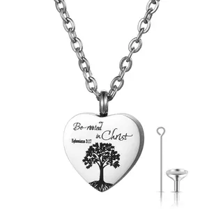 OIDEA Heart Tree of Life Openable Stainless Steel Pendant Necklace with Free Engraving