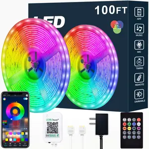 Mutovlin Led Lights for Bedroom,Led Light Strip Music Sync RGB Led Strip Lights Built-in Mic,Bluetooth App Control Led Room Lights with Remote,5050 RGB Rope Light