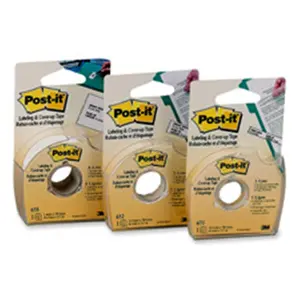 3M  Cover Up And Labeling Tape- 6 Line Roll- 1in.x700in.- White