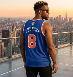 "Anunoby 8 Finals Edition" New York Style Mesh Jersey Tank Top, Vintage Inspired Streetwear Sports Apparel