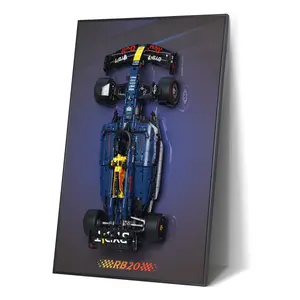 【Car Not Included】Display Wallboard for Technic Oracle Red Bull Racing RB20 Car , Wall Mount for 42206 Model Car Kit , Space-Saving Easy Assembly Creative Home Decor