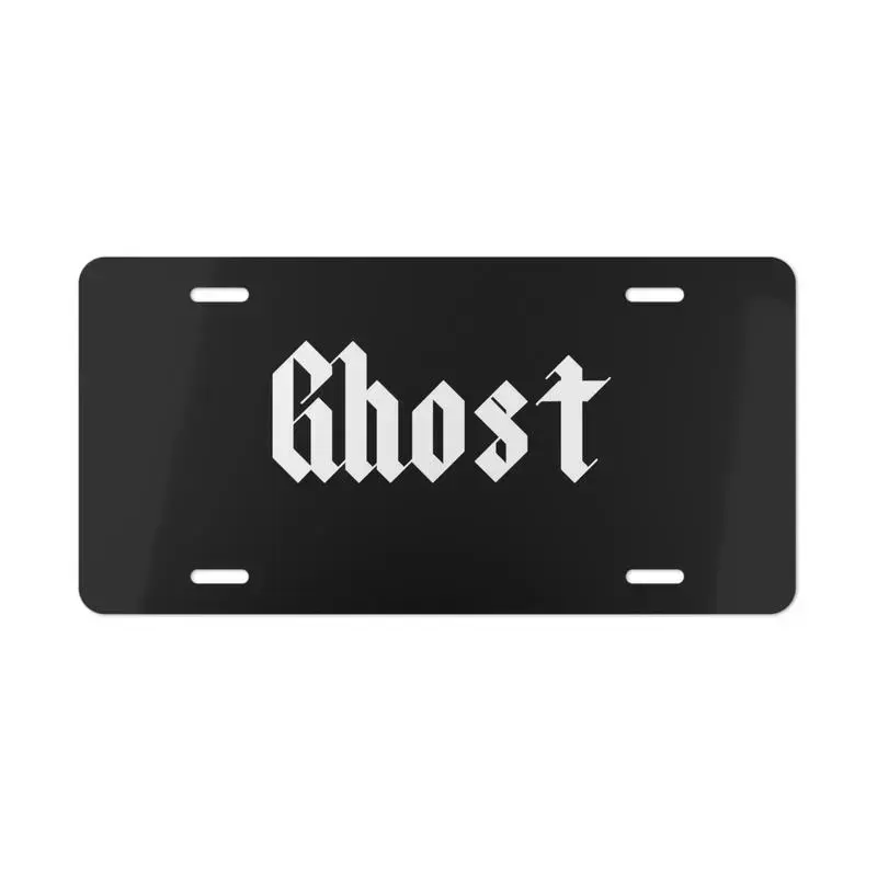 Ghost Vanity License Plate - Matte Finish, Cars/Trucks Tag, Automotive Exterior Decoration, Gift For Him