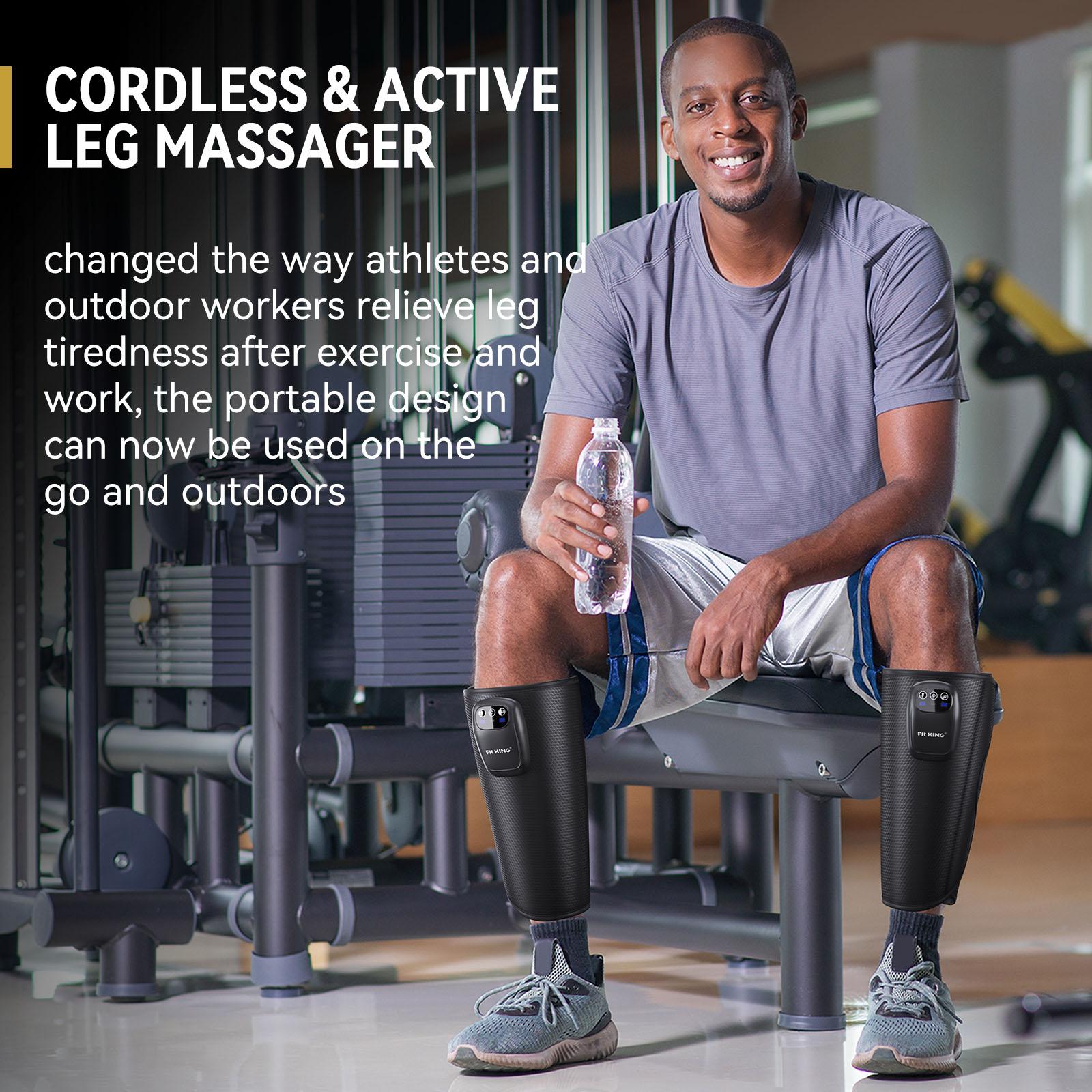【FIT KING】Air Compression Cordless Calf Massager, 3 Modes & Intensities, Rechargeable Leg Massager Comfort Massaging Device Relaxation Tool mothersday gift summerwins