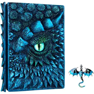 3D Dragon Eye Embossed Journal, Engraving Notebook,Dnd notebook for Dragon Lovers ,Blank Paper,Hardcover Travel Notepad for Writing,Sketchbook,Collection,,Decoration A4 and A5 Size (A5-Blue