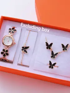 6-piece exquisite women's watch set, fashionable quartz watch, casual watch, women's watch set, Butterfly