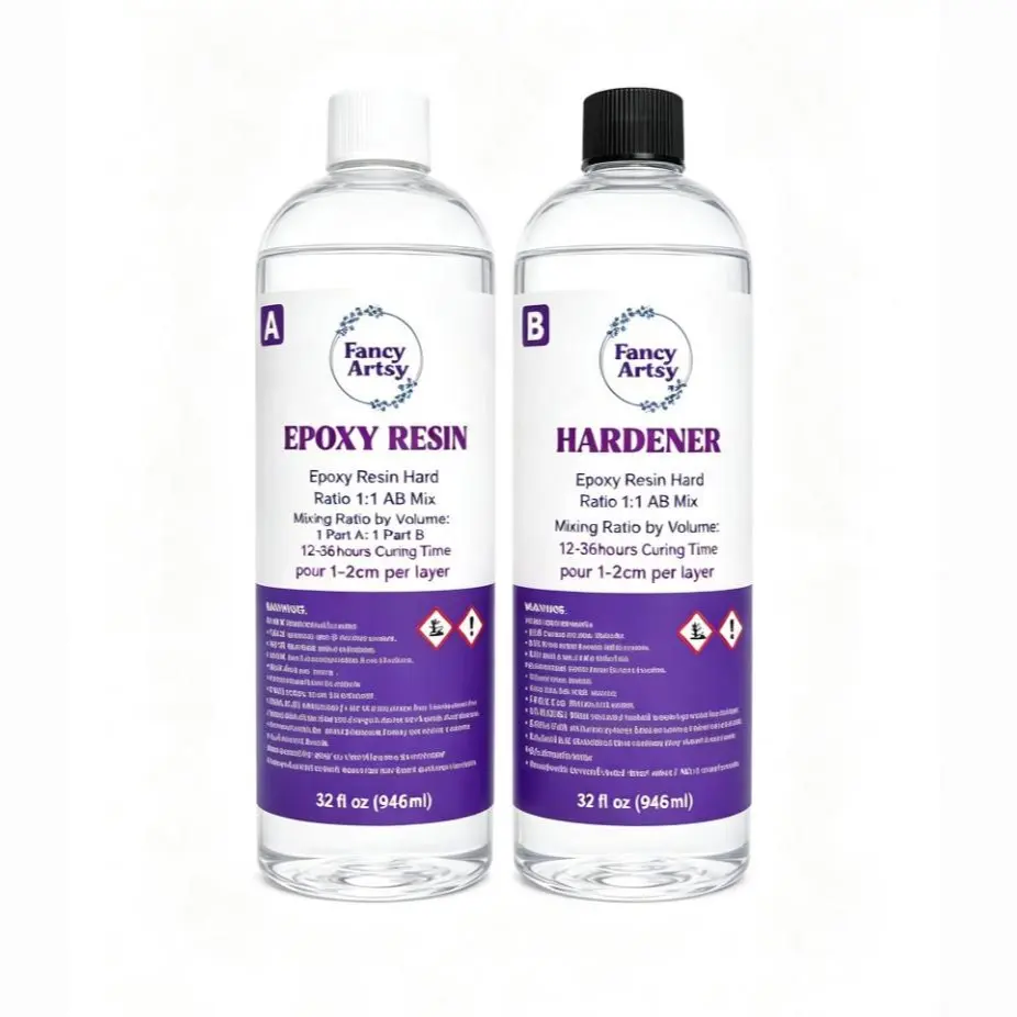 1:1 Clear Epoxy Resin Adhesive Kit 64oz(32oz A+32oz B), Transparent Tile Epoxy Glue for Surface Coating & Repairs