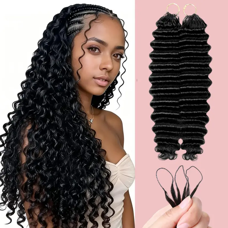 Vinisay Burmese Curly Feather Crochet Human Hair Extensions - Pre-Separated, 60g/Pack, Miracle Knots, Casual Classic DIY Extensions, Fragrance-Free, for Women's Boho Braids, 4-5 Packs for Full Head, Fashion Hair Pieces