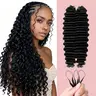Vinisay Burmese Curly Crochet Miracle Knots Human Hair Extension With Spiral Curl Pre-Separated 60g/Pack Feather Human Crochet Hair for Women's Bohemian Casual Braids, 4-5 Packs Recommended for Full Head