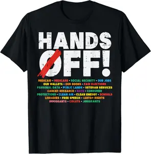 100% cotton Unisex Protest Hands Off Medicare Social Security Resist Men Women T-Shirt