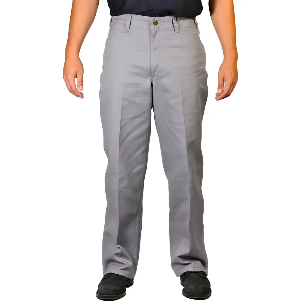Ben Davis Original Men's Cotton Blend Trouser - Light Grey, Mid Waist, Regular Fit, Plain Style, Fitted Below Ankle, All Season, Pocketed, All-Purpose Men's Bottoms, Casual Fitted Bottoms, Fabric