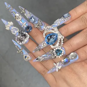 B3 stiletto shapes Luxury Design 100% Handmade Acrylic Press On Nails luxurious press on nails Diy Rhinestone