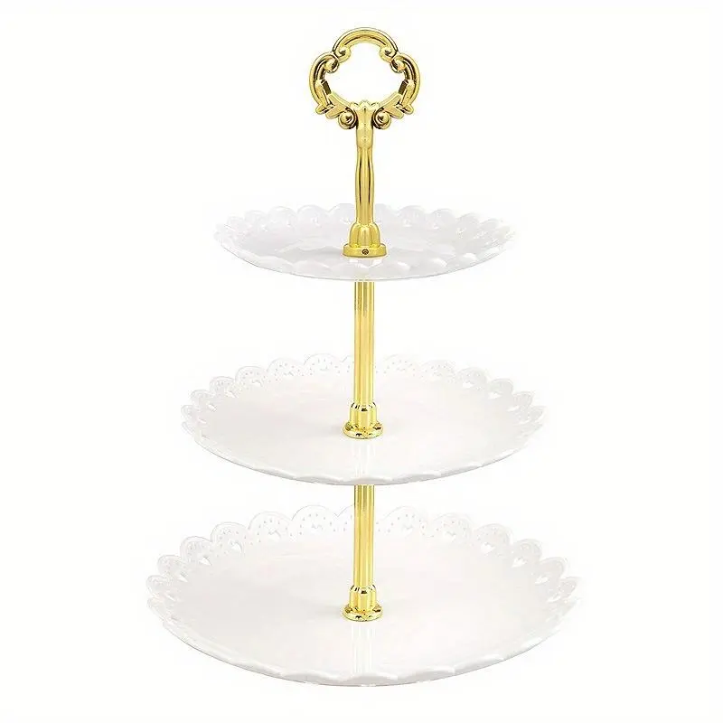 Three-layer Fruit Plate Dessert Candy Dish European-style Fruit Plate Candy Stand Plate Wedding Cake Plate