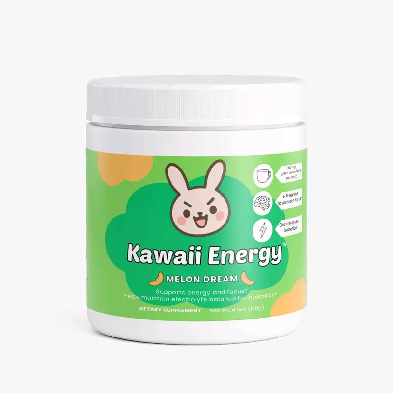 Kawaii Energy Melon Dream Energy Powder - Supports Energy and Focus, Maintains Electrolyte Balance, 4.8 oz