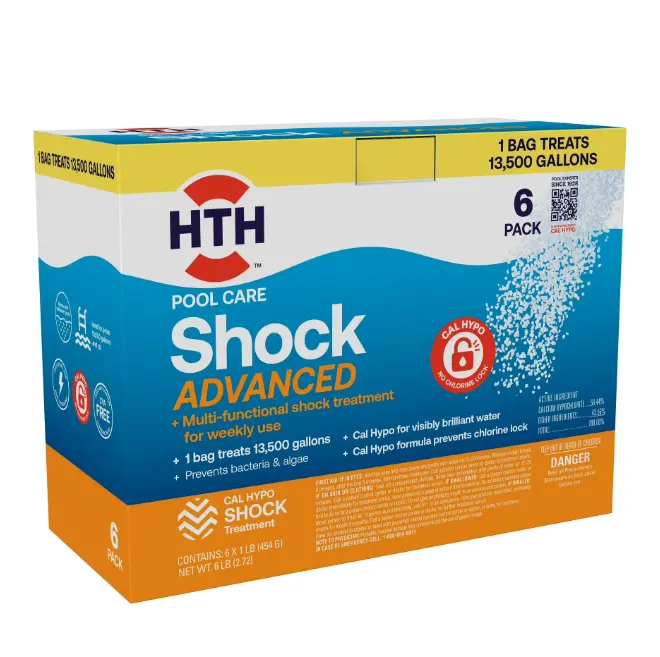 HTH Pool Care Shock Advanced — Granules, 6 Pack (6 lb total) — Pool Shock Treatment for Weekly Pool Sanitizing