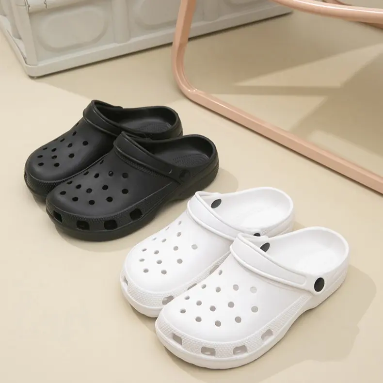 Women's Slipper Clogs, Dual Color Perforated EVA Slides with 2-Way Strap, Breathable Non-Slip for Home and Outdoor Use