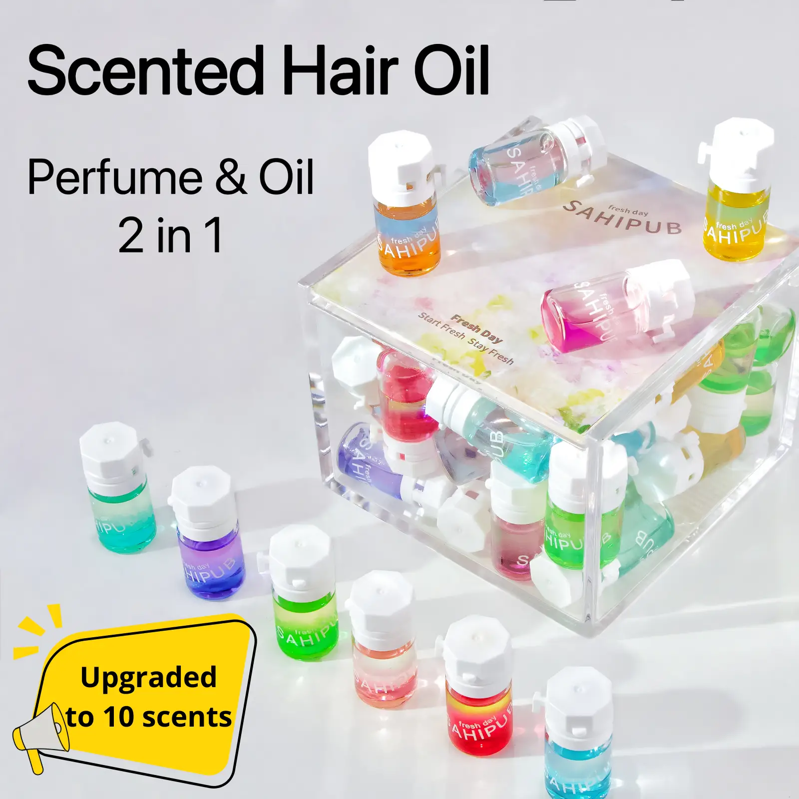 【Sahipub】Perfume& Hair Oil 2 in 1-Avocado Oil, Collagen Hair Oil for Frizzy, Dry, Thicker, Ponytail, Damaged, Curly, Healthy Hair, Repair serum, Hairc