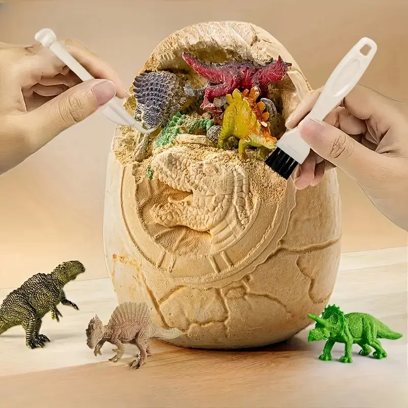 Realistic Dinosaur Fossil Digging Kit, Dinosaur Egg Excavation Educational Toy for Kids, Archaeology Exploration Game and Back-to-School Gift