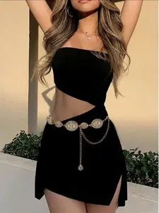 1 pcs Western Belt for Women - Concho Chain Belt with Adjustable Metal Waist Chain | Boho Cowgirl Hip Belt for Jeans, Dresses, Festival & Country Style | Vintage Jewelry Belt Accessory