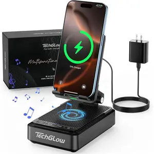 Gifts for men women bluetooth speaker with phone stand and wireless charger compatible with iphone pro xs 8 plus samsung galaxy s25 s24 s23 note 20 birthday gift idea for mom dad