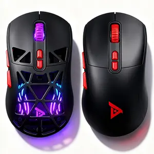 TAIDU TSG809 Paw3311 Sensor  Tri-Mode Wireless Gaming Mouse, 65g Ultra-Light Ergonomic computer mouse 2.4Ghz/BT/Wired, 6-Level DPI 24000 Max, 1000Hz,for computer Laptop PC Mac Tablet Ambidextrous Ultra-lightweight backlit game rechargeable