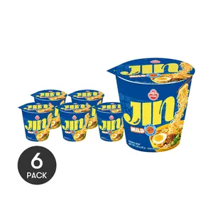 6 Pack OTTOGI Jin Ramen Cup Noodle Mild Spicy 2.29 oz Each - Korean Instant Noodle, Quick Meal
