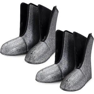 Ramede 2 Pairs Men Waterproof Duck Hunting Boot Liners Warm Boot Socks with Aluminum Film Waterproof Boots Liners for Outdoor Winter Duck Hunting