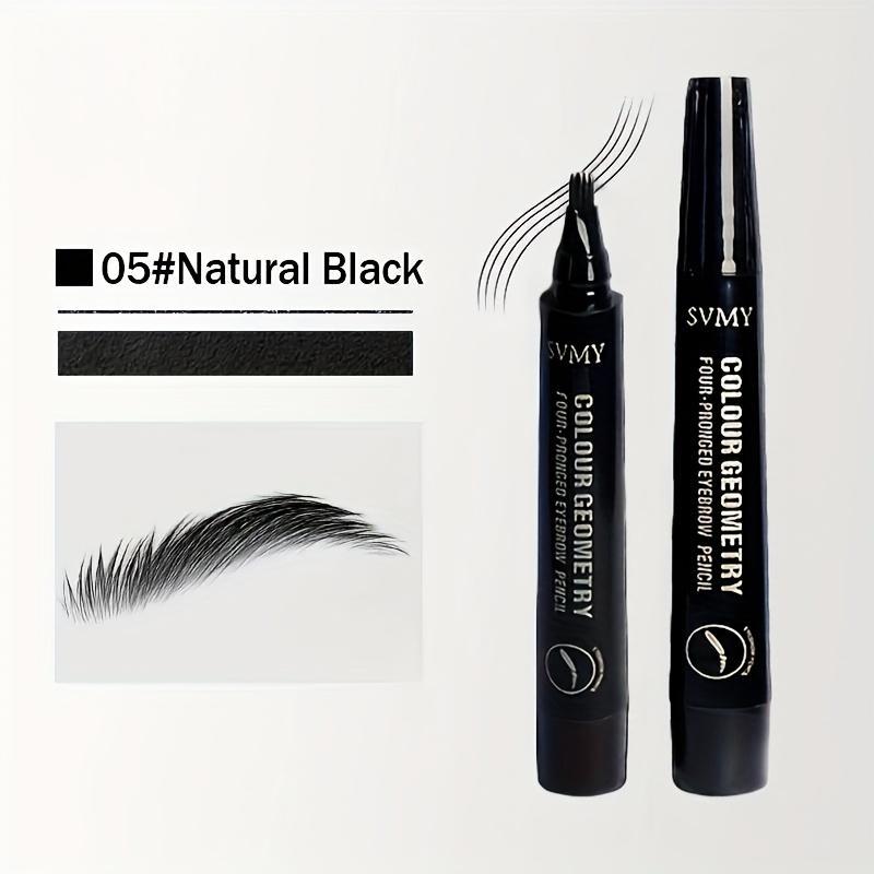 Four Fork Liquid Eyebrow Pen Set Quick Dry Waterproof Smudgeproof Black Eyebrow Pencil Long Lasting Natrual Wild Brow Makeup Suitable Beginner Beautify Cosmetic