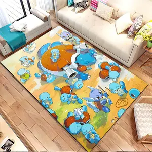 Cartoon turtle characters in playful group. Printed pattern home carpet, suitable for living room, bedroom, kitchen mat, home decoration, carpet, and suitable as a holiday gift for family and