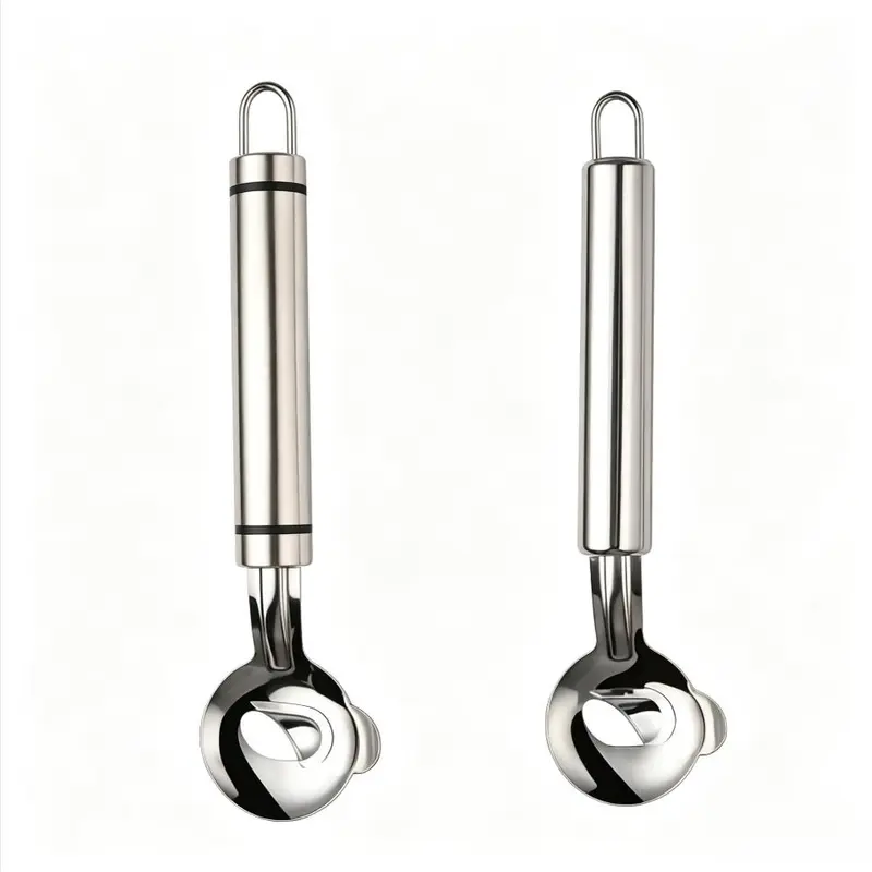 Sturdy Stainless Steel 2-Piece Cactus Peeler Spoon Set - 7.36in Length, 1.81in Head Width, Smooth Thorn-Free Prep Tool, Vegetable Slicer, Convenient Storage, Elegant Aesthetic, Enhances Safety, Home Kitchen Gadget (Hanging Design)