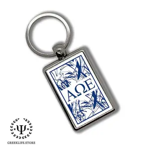 Alpha Omega Epsilon Keychain Rectangular
