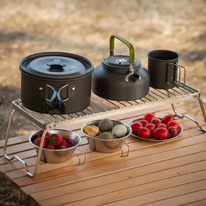 Stainless Steel Foldable Camping Grill, Outdoor BBQ Stove Stand, Lightweight Grill Rack for Picnic Backpacking Cooking Equipment, Camping Accessory