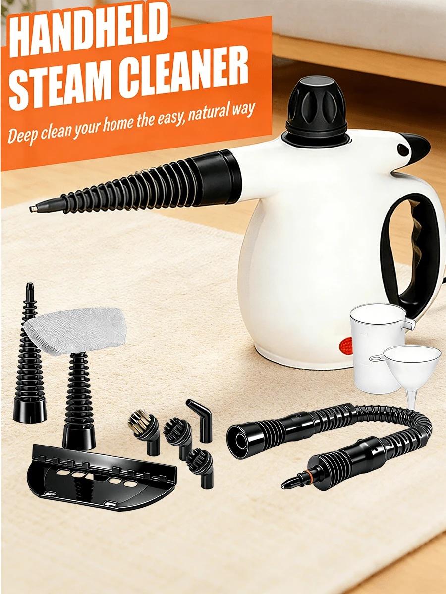 Handheld Steam Cleaner, Pressurized Handheld Multi-Surface Natural Steam Cleaner With 12 PCS Accessory & Labor-Saving Lock, 450ML Capacity, Multi-Surface Deep Cleaning For Home, Car, Bathroom, Grout, Floor, Window