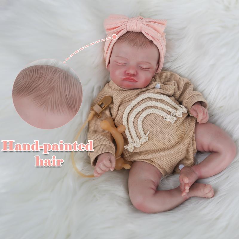 [WOOROY] Realistic Reborn Doll Rosalie - Christmas & Birthday Gift, 20-inch Sleeping Realistic Newborn Baby Doll, Soft Cloth Body, Gift Ideas for Kids Age 3 +