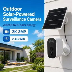 JOOAN Solar Powered  Bundle Security  Wireless Outdoor 2K HD, Smart Human Detection, 20m Night Vision, 2-Way Audio, Magnetic Mount, IP66 Waterproof, TF/Cloud Storage, 2.4GHz WiFi Camera