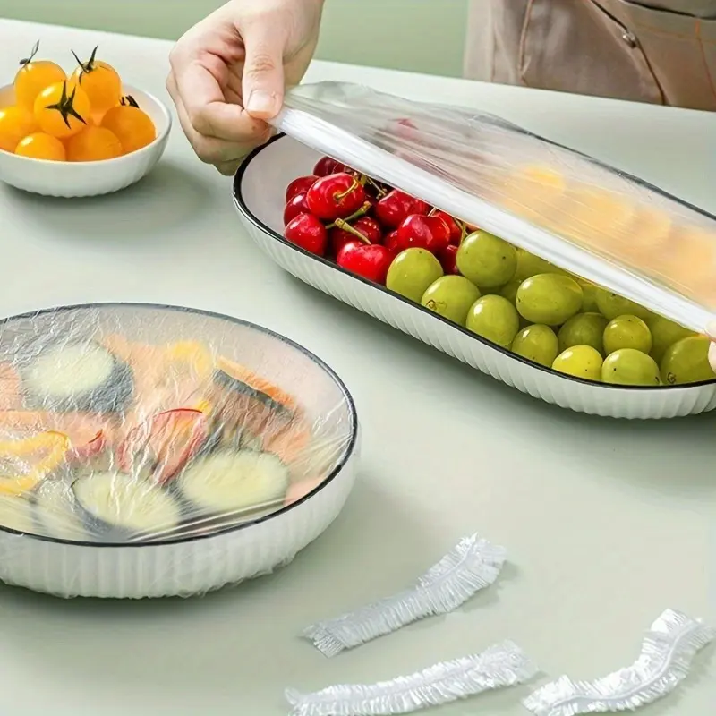 100pcs Disposable Food Preservation Covers, Household Bowl Cover, Food-Grade Cling Film Cover
