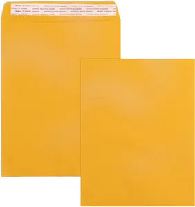 10x13 Catalog Envelopes Self Seal 100 Pack, 100GSM Paper Yellow Brown Manilla Envelopes with Peel and Seal Flap for Mailing, Organizing and Storage