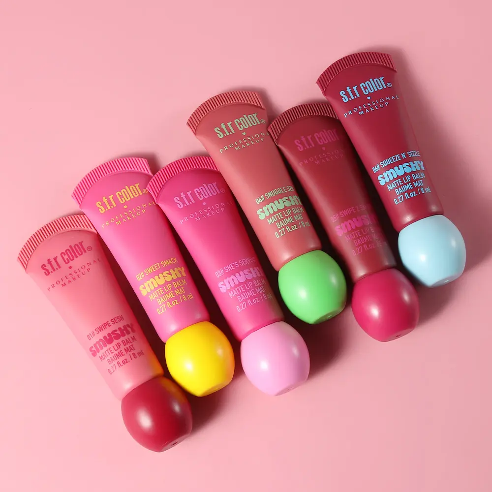 S.F.R 6-Color Smushy Matte Lip Balm Set - Soft Velvet Tint, Long-Lasting Non-Drying Women's Cosmetic Pigment Makeup Gift Kit