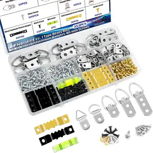 353 count Picture Hanging Kit,Picture Hangers Heavy Duty Picture Hanging Hooks with Screws,Picture Frame Hooks Heavy Duty Picture Framing Supplies Kit for Picture Hanging(7 Types)