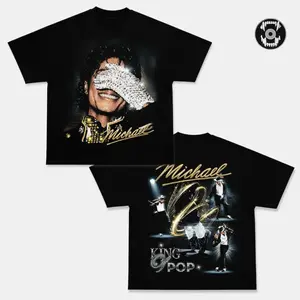 Michael Jackson King of Pop Legacy Tour 2026 Graphic Tee, Vintage MJ Music T-Shirt, Sparkle Glove Dance Fan Merch, Retro Pop Singer Concert Shirt, Double Sided Photo Tee, Moonwalk Gift, Y2K Music Lover Tee, Unisex Cotton Black Tee