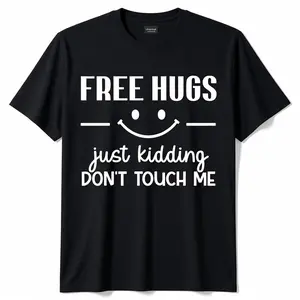 Free Hugs Just Kidding Don't Touch Me Smile Icon T-Shirt