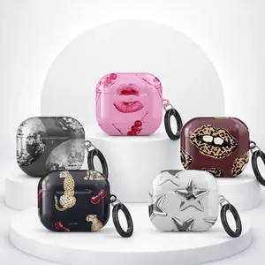 Aesthetic Lip Leopard Star Disco Airpods Case, Cute Trendy Airpods Pro 1 2 3 Cover, Stylish Pattern Earbuds Case, Fashion Airpods Gift