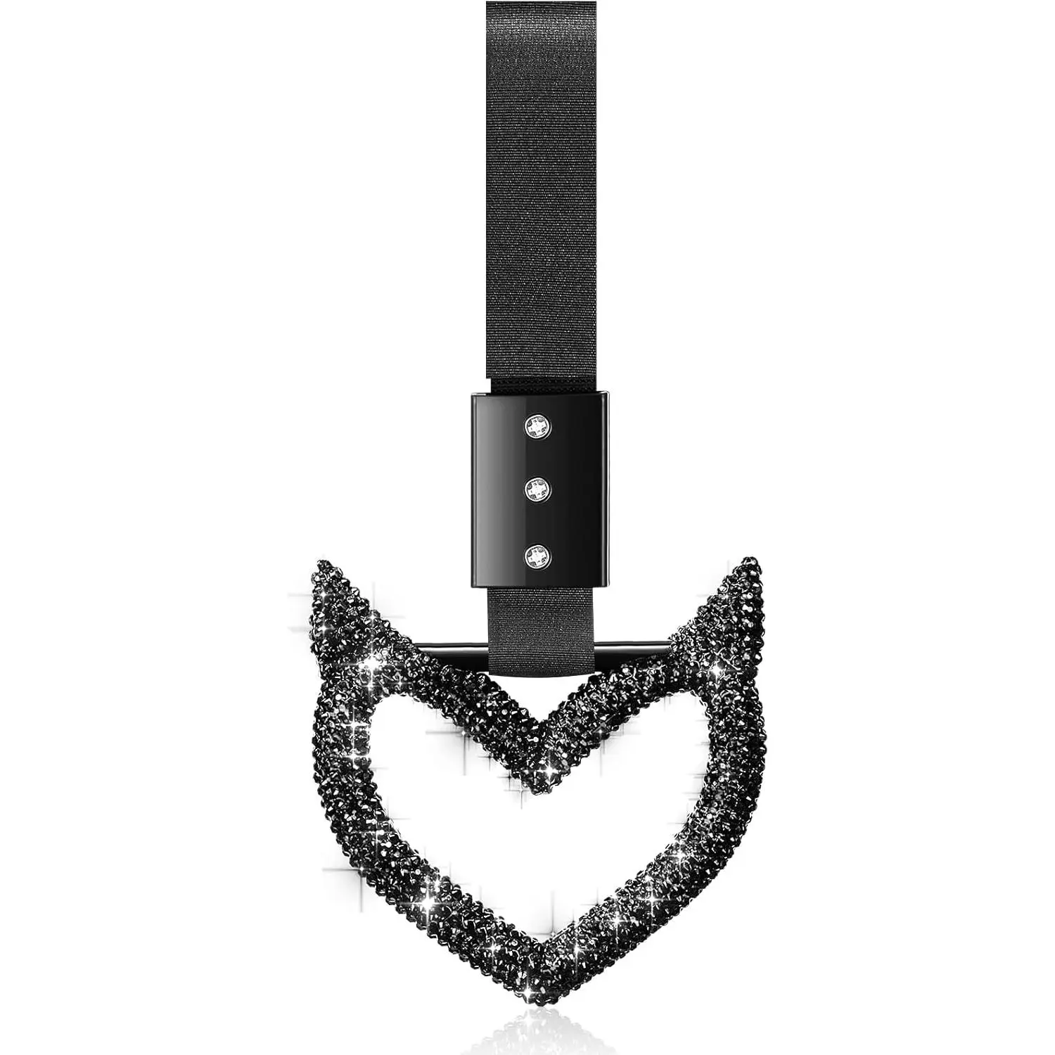 Bling Heart Car Charm Rings, Women's Heart Hand Strap Drift Charm, Rear Bumper Warning Ring, Interior & Exterior Decoration Accessories for Cars, Buses, Car Decoration Interior