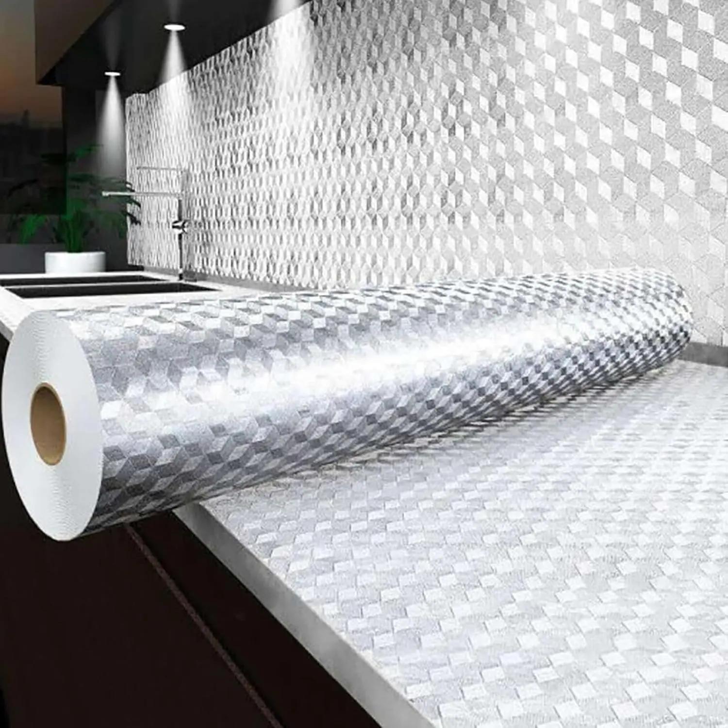 Peel and Stick Wallpaper, Waterproof Contact Paper for Kitchen Countertops Cabinets, Self-Adhesive Removable Aluminum Foil Sticker, Oil Proof Heat Resistant, Easy Clean (15.75 in x 16.4 ft) Peel and Stick Wallpaper, Waterproof Contact Paper for Kitchen Countertops Cabinets, Self-Adhesive Removable Aluminum Foil Sticker, Oil Proof Heat Resistant, Easy Clean (15.75 in x 16.4 ft)