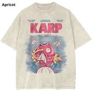 Jaws x Magikarp Shirt, Poke Shirt, Anime Shirt, Vintage Graphic Tee Unisex Size S- 3XL, Menswear Top, Womenswear Top, Casual Cotton Crewneck Short Sleeve Streetwear