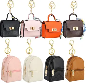 Mini Backpack Keychain Set Cute Coin Purse Pouch Bag Charm 8 Pack