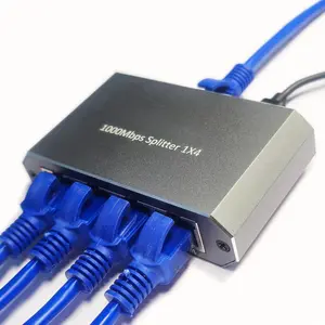 Ethernet Splitter, ethernet hub 4 Port gigabit,Ethernet Splitter 1 to 4,Network hub,Internet  4 Port,  (4 Devices Working simultaneously with Gigabit Network)