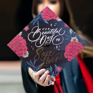 Nurse Graduation Cap Topper 2024 Graduation Gift Graduation Cap Decorations Handmade, It's a beautiful day to save lives